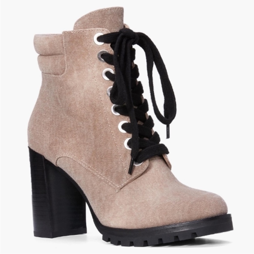 PAIGE Nicole Taupe Tie Dye Canvas Lace Up Bootie
